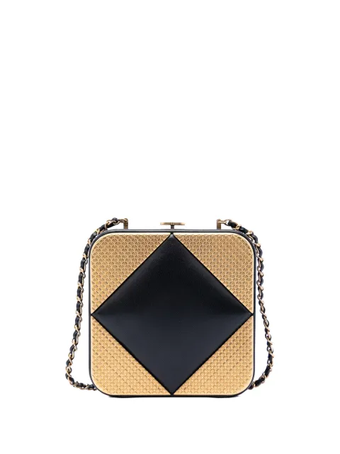 CHANEL Pre-Owned 2021-2026 CC Lambskin and Metal Square Clutch with Chain crossbody bag Black VK8926MCUKQ1QASG