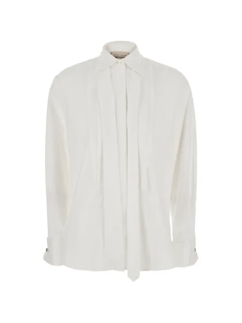 Semicouture Gracie pleated-bib shirt White Y6WK06A01