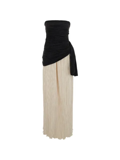 SIMKHAI Laia pleated strapless maxi dress Neutrals 5261064W