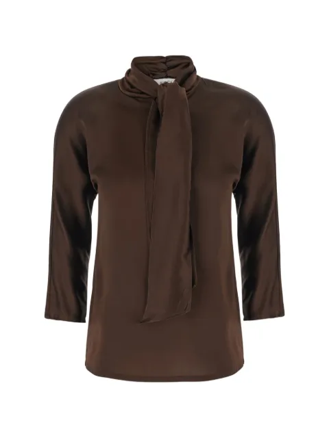 Jucca pussy-bow long-sleeve blouse Brown J4452030L031127