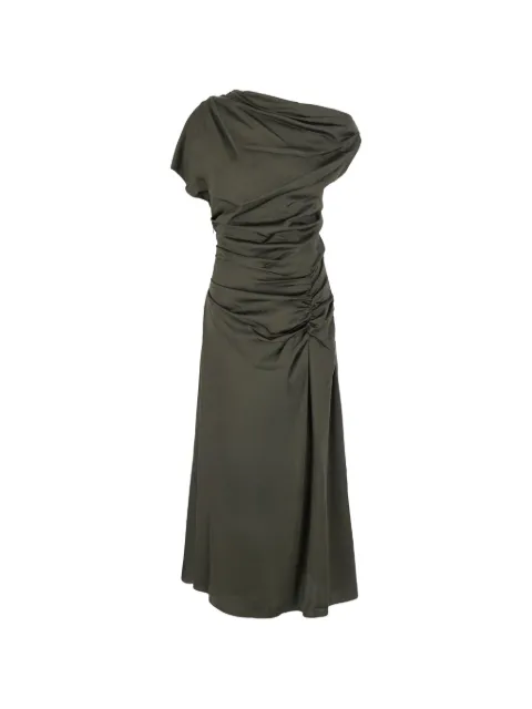 SIMKHAI draped ruched midi dress Green 4261326QSEATURTLE