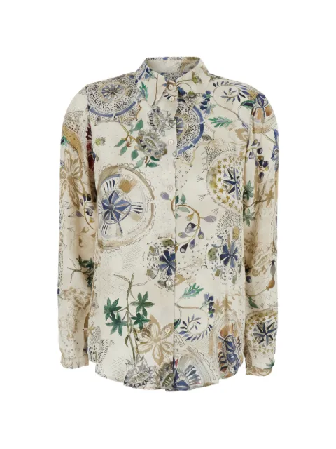 MOMONÌ Meudon graphic-print button-up shirt Neutrals 266MMOSH00426606MO1360