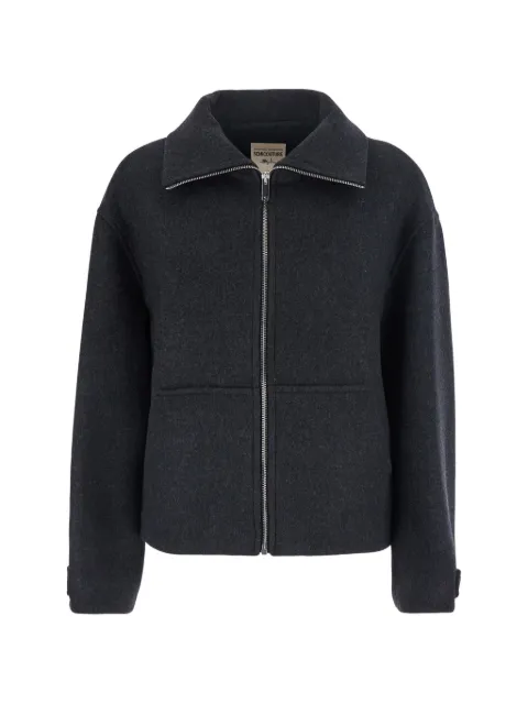 Semicouture Jeanie zip-up felted jacket Grey Y6WV54Y47