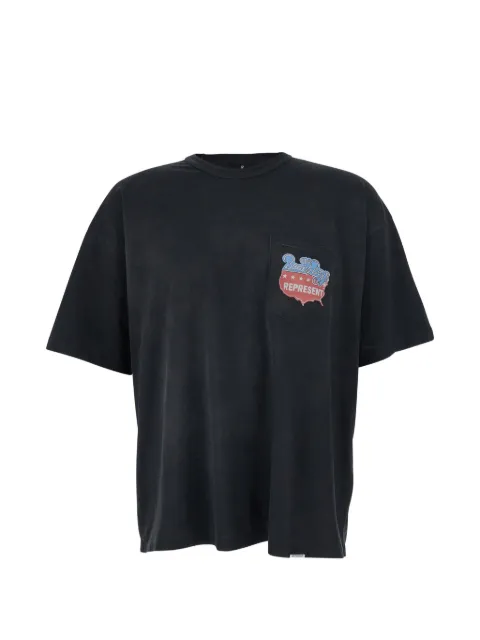 Represent graphic-print chest-pocket T-shirt Black MLM10122104