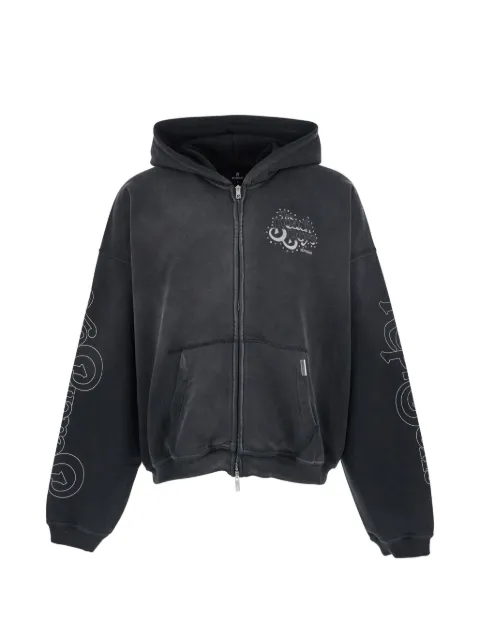 Represent graphic-print studded hoodie Black MLM101224
