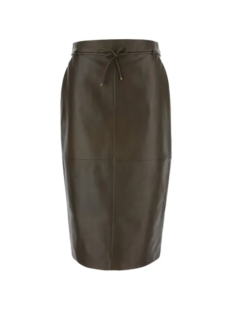 Max Mara belted leather skirt Green 2621406011