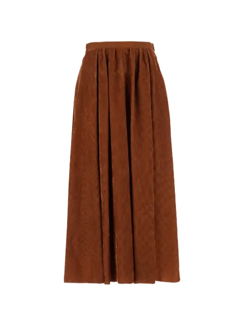 Forte Forte maxi pleated corduroy-effect skirt Brown 15041
