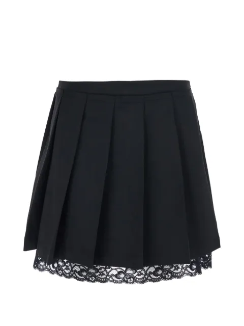 Jucca lace-trim pleated mini skirt Black J441514560B