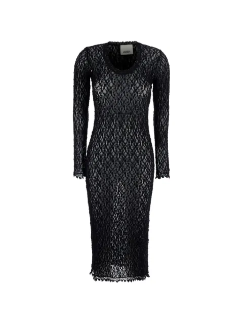ISABEL MARANT lace-knit long-sleeve dress Black RO1193FAD3J17I01BK