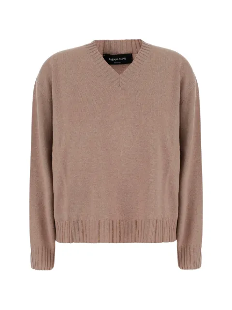 Fabiana Filippi bead-embellished V-neck sweater Neutrals MAD216F015M2810165