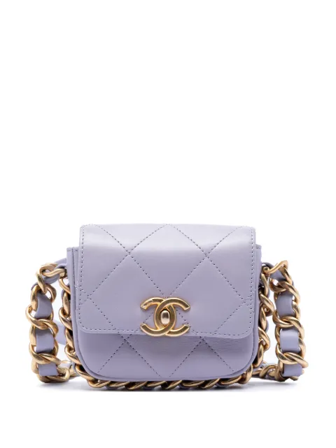 CHANEL Pre-Owned 2021-2026 Mini Quilted Calfskin Framing Chain Flap crossbody bag Purple II0Z9KR2LJM1R8FA