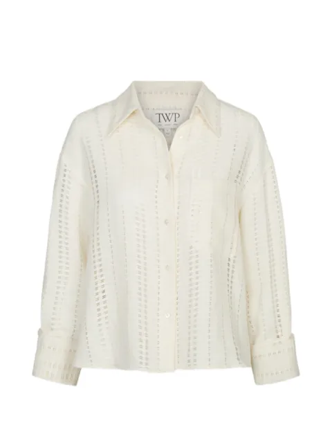 TWP JD stripe-patterned point-collar shirt Neutrals 55342NW820
