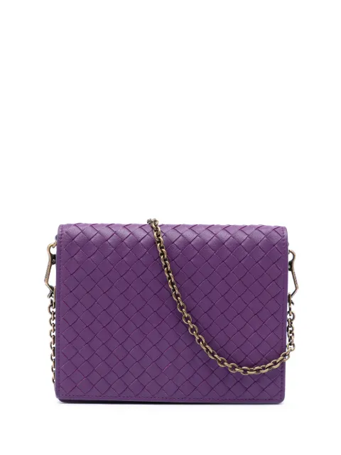 Bottega Veneta Pre-Owned 2012-2026 Nappa Intrecciato Wallet On Chain crossbody bag Purple 878PHFF6UQ4M0TMJ