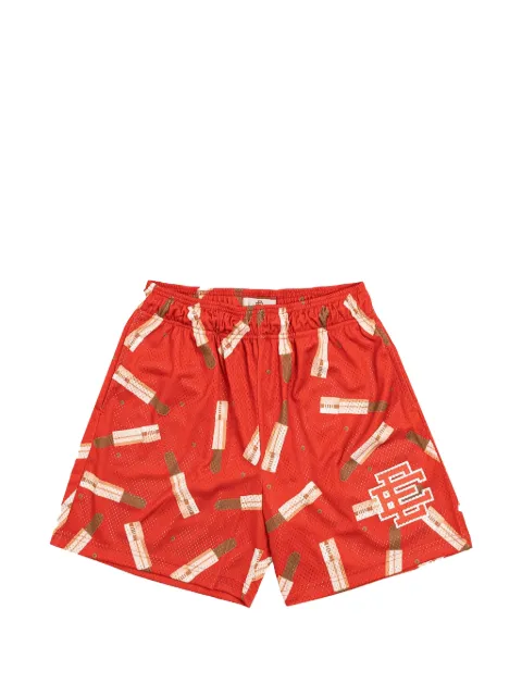 ERIC EMANUEL EE Basic Lipstick logo-print mesh shorts Red EE869
