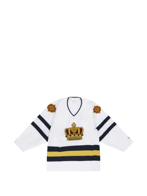 Aimé Leon Dore crown-patch striped-details T-shirt White ALDMTPS0162