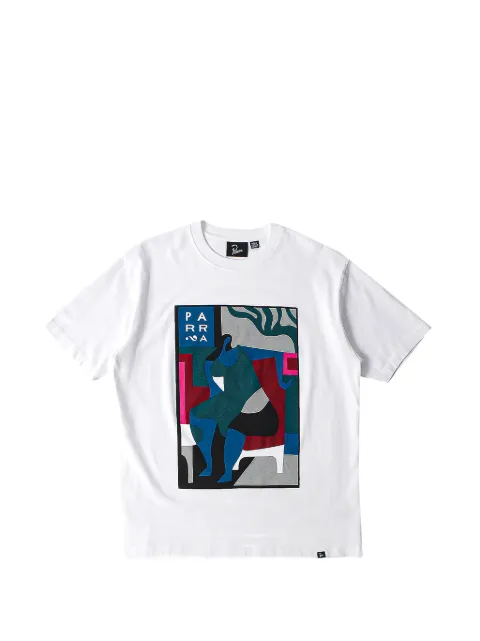 BY PARRA Leaving Now graphic-print T-shirt White 55355WHT