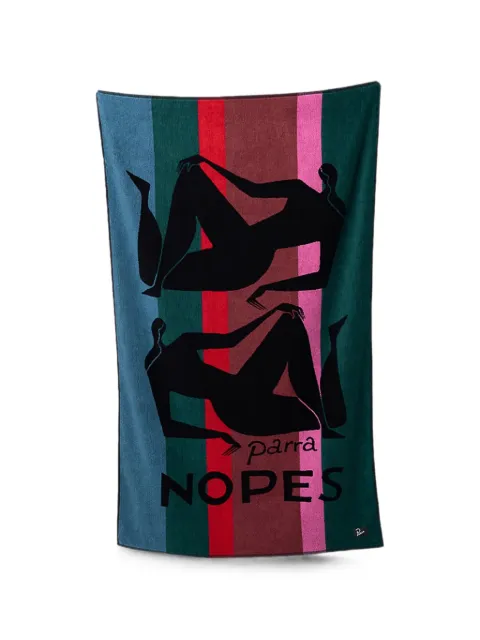 BY PARRA graphic-print striped beach towel Green 55395MG