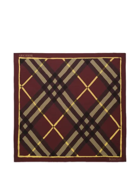 Burberry watercolour Check silk scarf Red 8126947