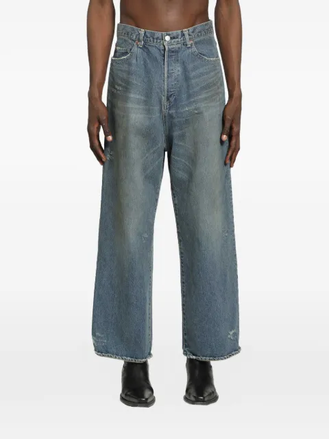 STEIN distressed wide-leg jeans Blue ST1392