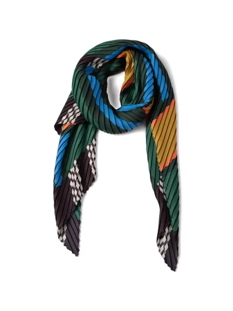 MULTITUDES BAGS Selene geometric-print pleated scarf Neutrals PLEATEDSCARFSELENE