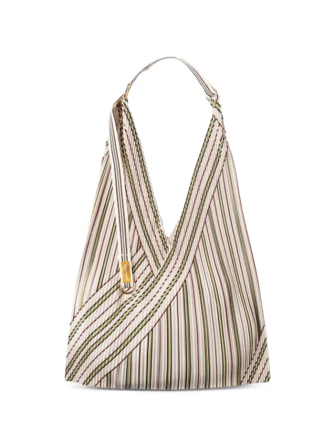MULTITUDES BAGS Zoe pleated striped tote bag Neutrals YBAGZOE
