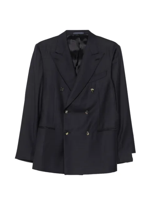 Caruso double-breasted peak-lapels jacket Blue LN2JD611FPE0B56