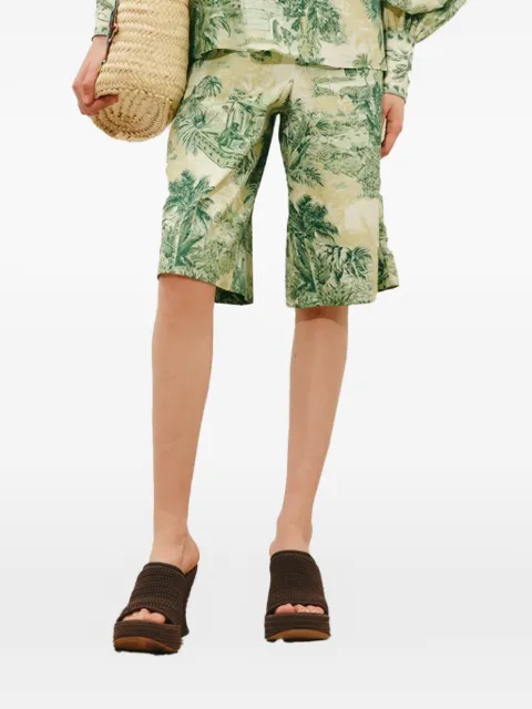 ALEMAIS Sara graphic-print shorts Green 6220P