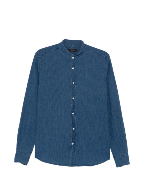 Glanshirt band-collar long-sleeve shirt Blue 5XFC00G9053