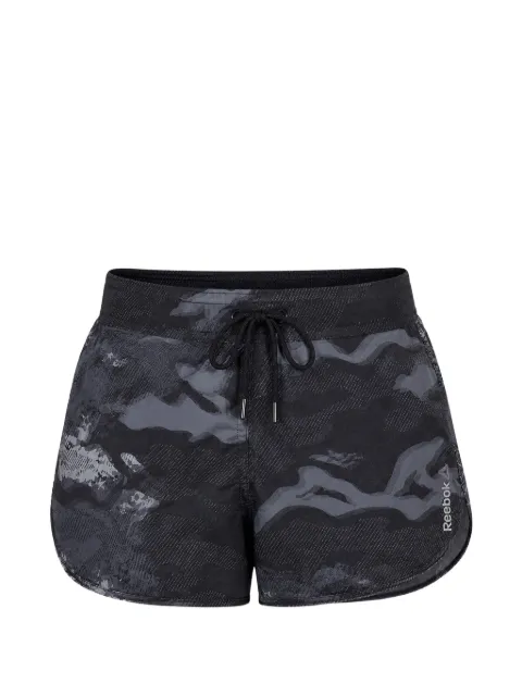 Reebok WOR Woven AOP camo-print drawstring shorts Black AJ3466