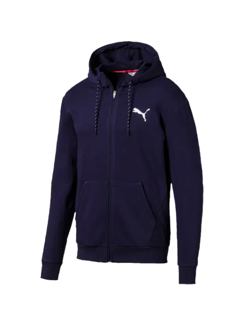 PUMA logo-print zip-up hoodie Blue 58053006