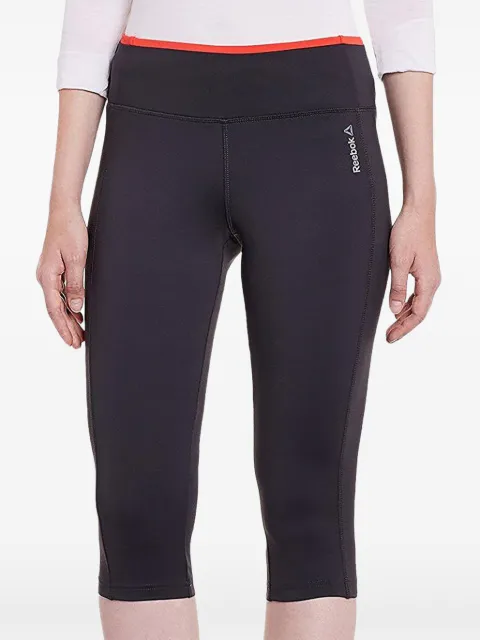 Reebok logo-print cropped leggings Black AO1637
