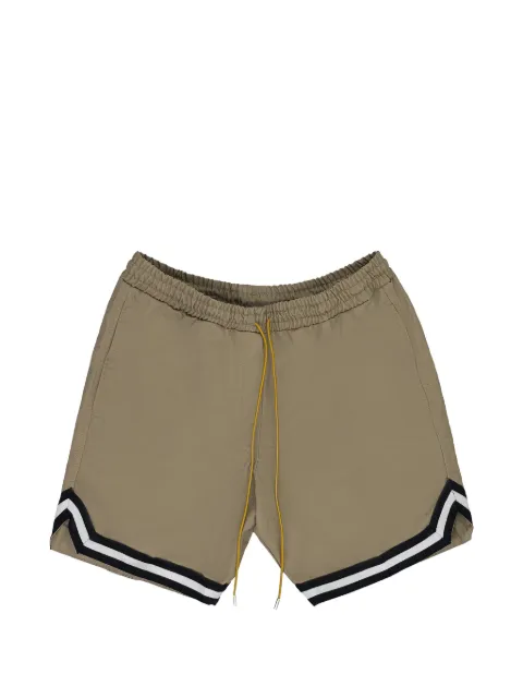 RHUDE striped-trim twill swim shorts Green RHDMBTM0287BEI