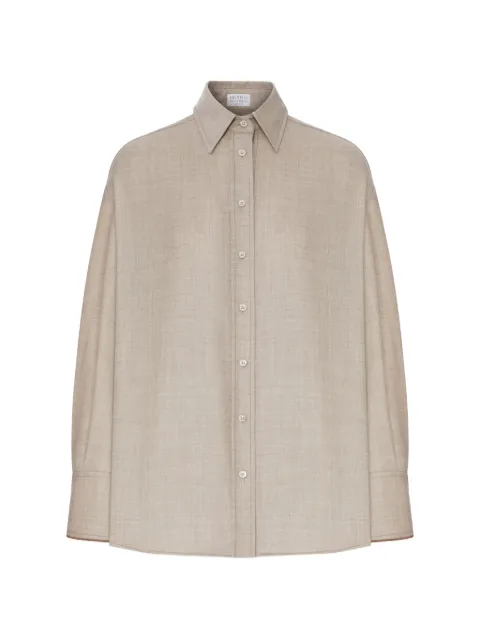 Brunello Cucinelli cashmere long-sleeve shirt Neutrals MP550M1M06C1131