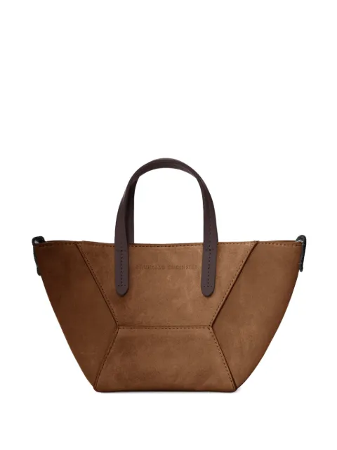 Brunello Cucinelli leather panelled tote bag Brown MBDLD2675C9773