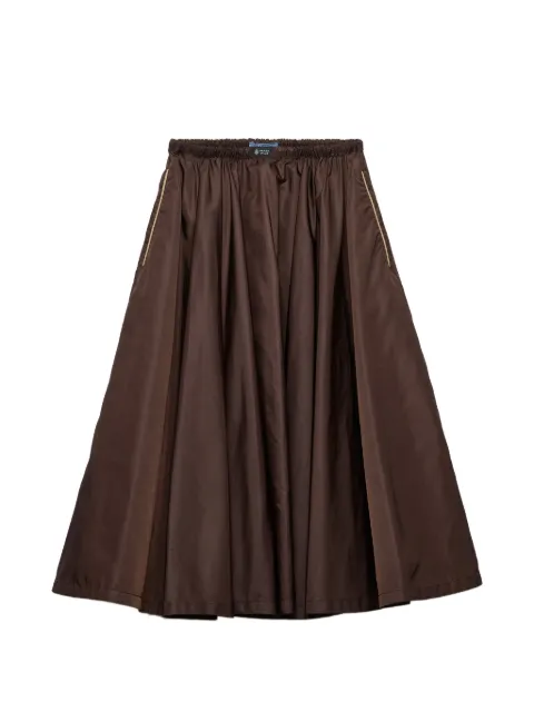 Prada lightweight gathered re-nylon skirt Brown 21H051SOOO1WQ9