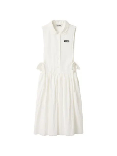Miu Miu slubbed poplin dress White MF6425SOOO163M