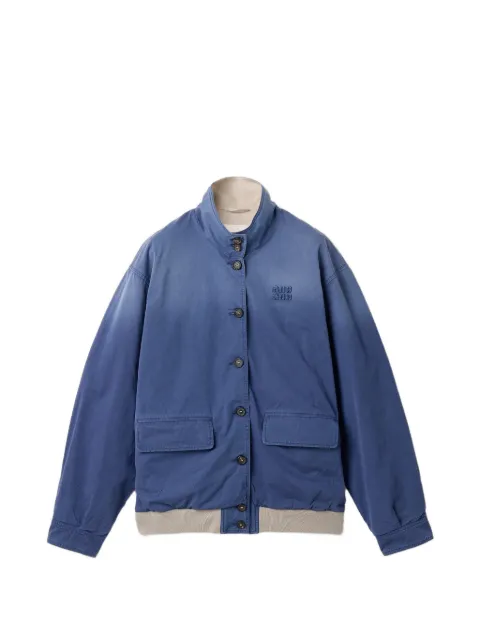 Miu Miu old washed twill blouson jacket Blue ML1492OOO190X