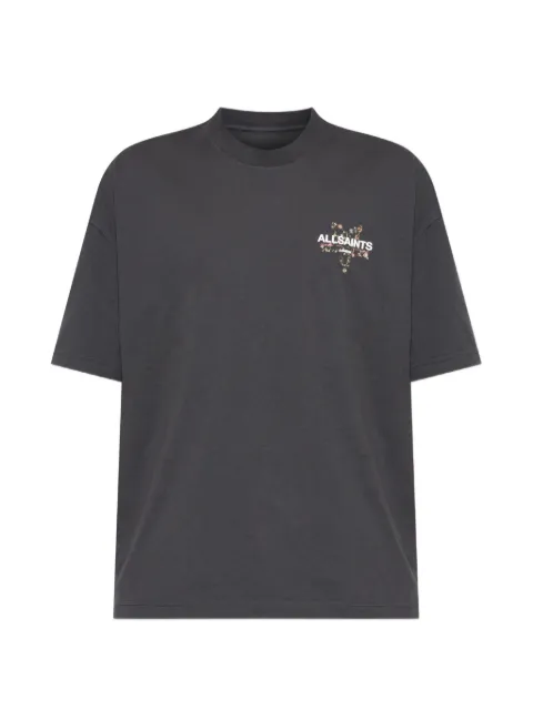 AllSaints Pentacle floral-logo T-shirt Black M034PE