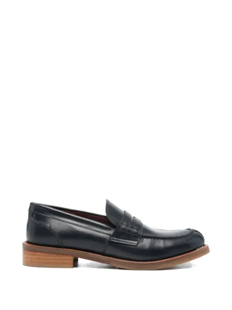 SOMMET penny-slot leather loafers Blue 590W00D