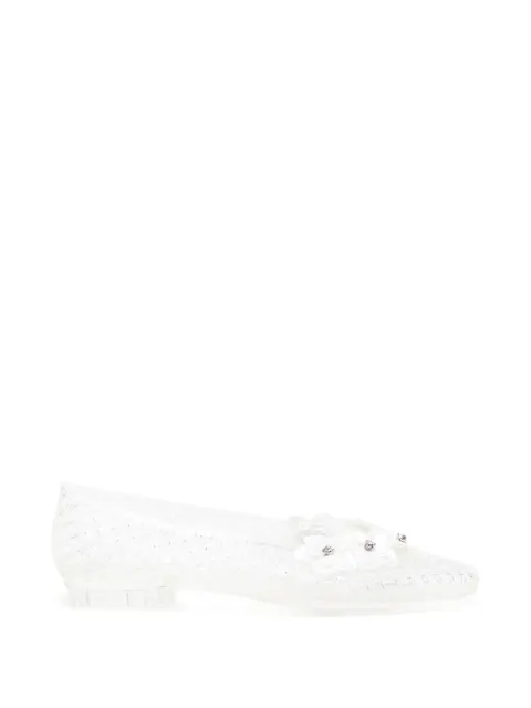 HEAVENLY JELLY flower-embellished flat pumps White HJ26PSALST03CL01