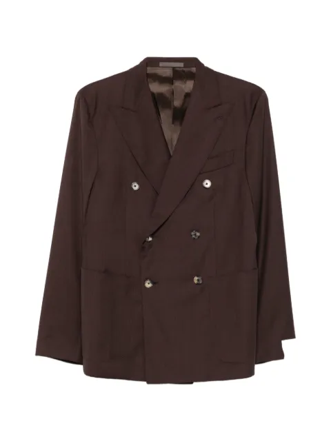 Caruso double-breasted peak-lapel jacket Brown ASM2JD614FPE0N06