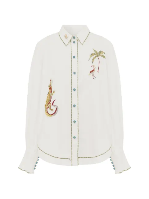 ALEMAIS Camelia embellished shirt White 6937T