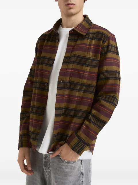 Les Deux Lennon check-pattern chest-pocket shirt Green 1000546
