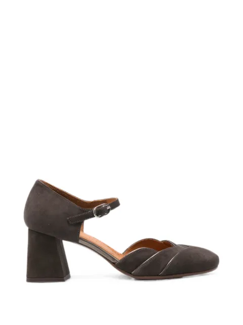 Chie Mihara Grini metallic-trim buckled pumps Brown GRINI