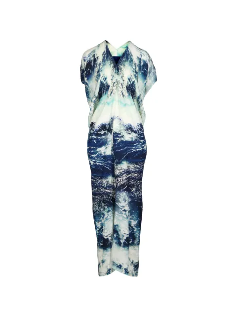 Zero + Maria Cornejo Issa graphic-print V-neck maxi dress Blue A26SOP702