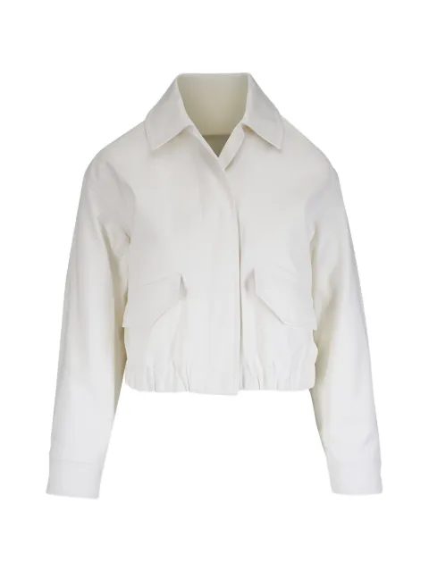Vince elasticated-hem cropped jacket Neutrals V172191662