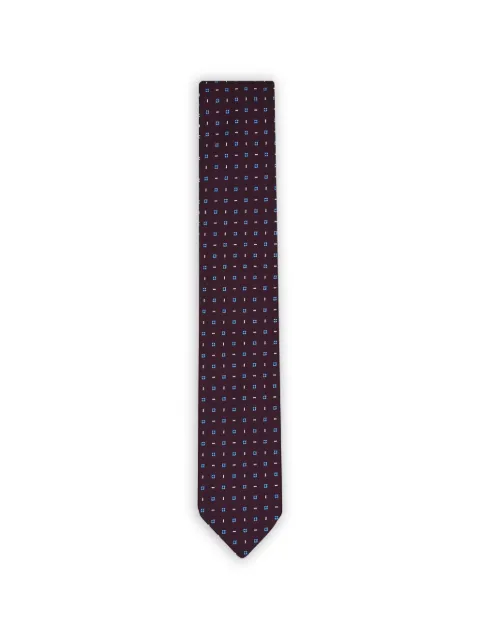 Zegna geometric-pattern silk tie Red Z3D02TA31P8BU1