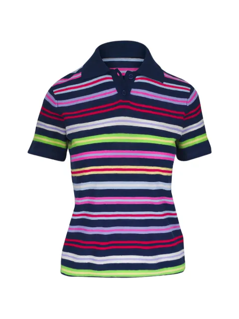 Majestic Filatures striped cashmere polo shirt Blue M621FPO047336