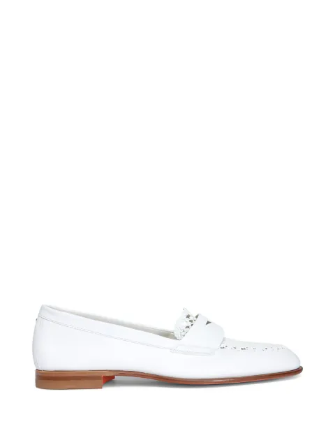 Santoni Luce woven-leather loafers White LUCELOAFERYWEI50