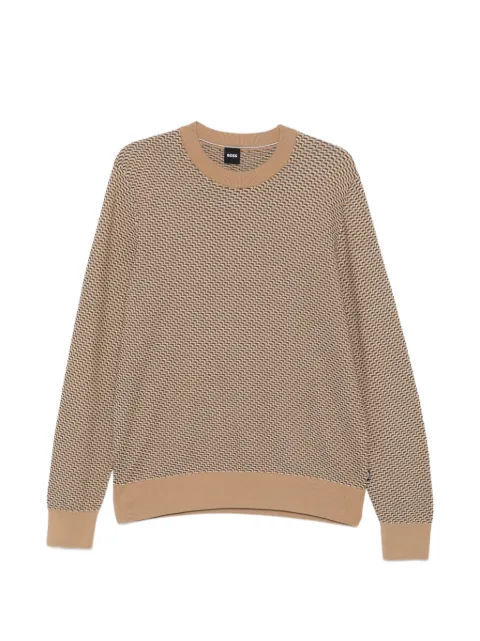 BOSS geometric-pattern sweater Neutrals 50565565